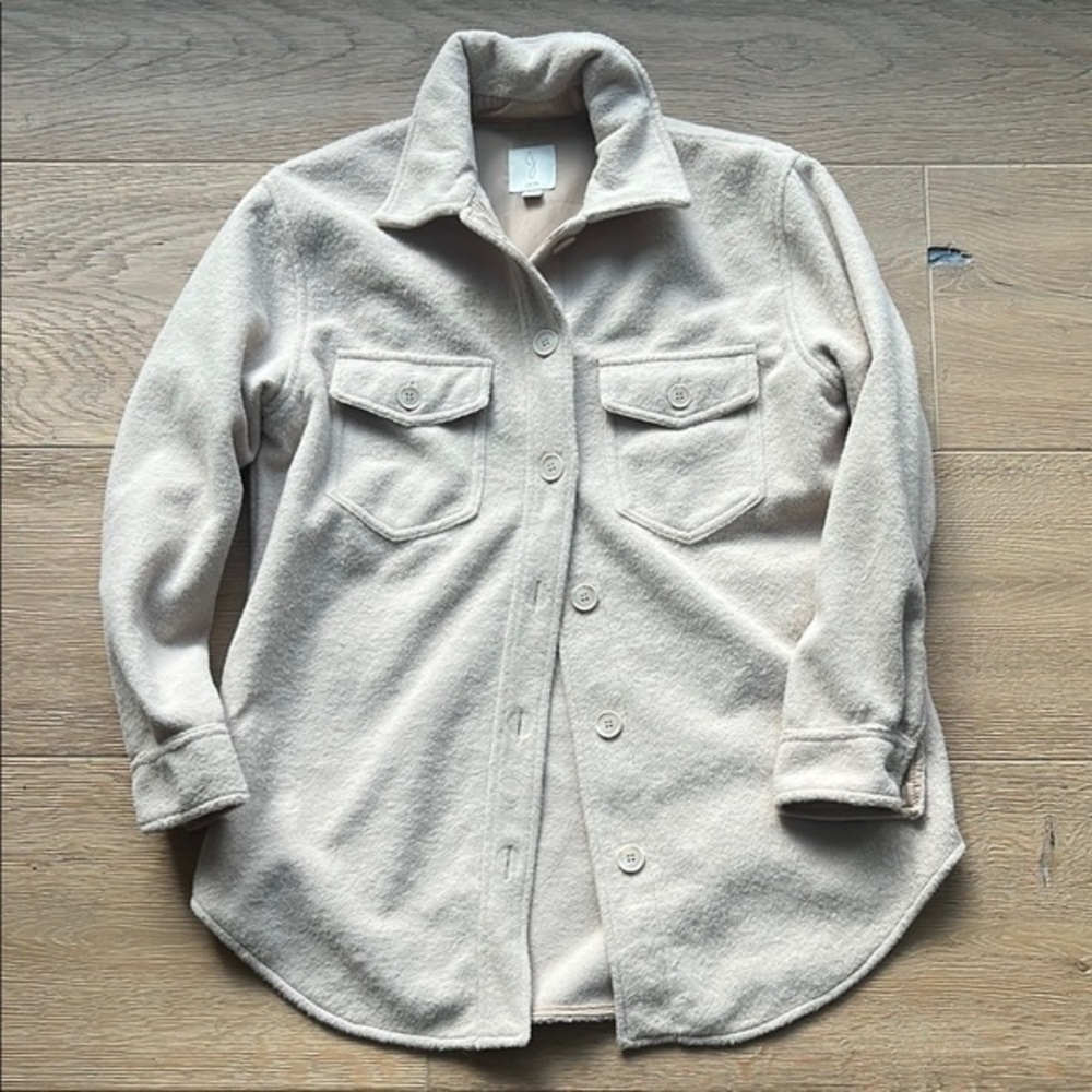 Joie Cream Utility Oversized Shirt size M